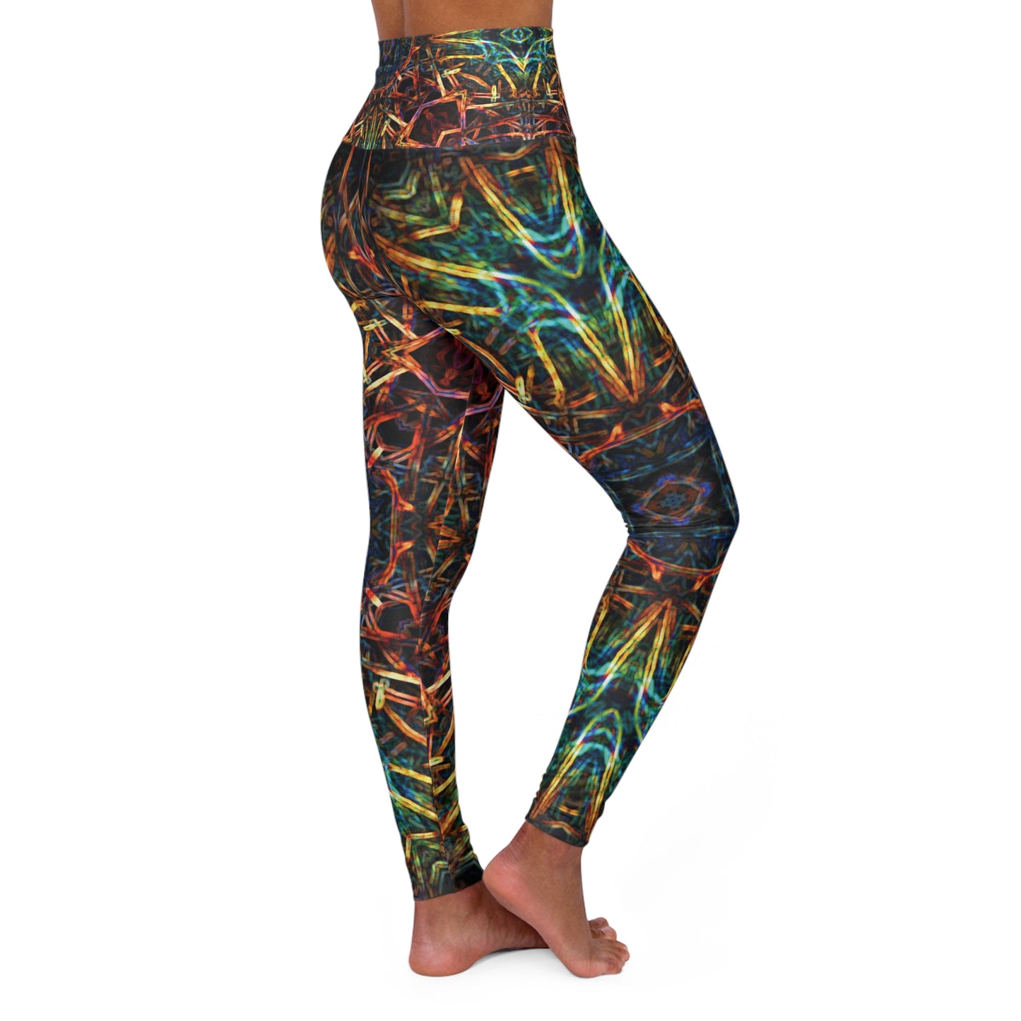LaLuz Colorful High Waisted Yoga Leggings, Ecstatic Dance, Festival