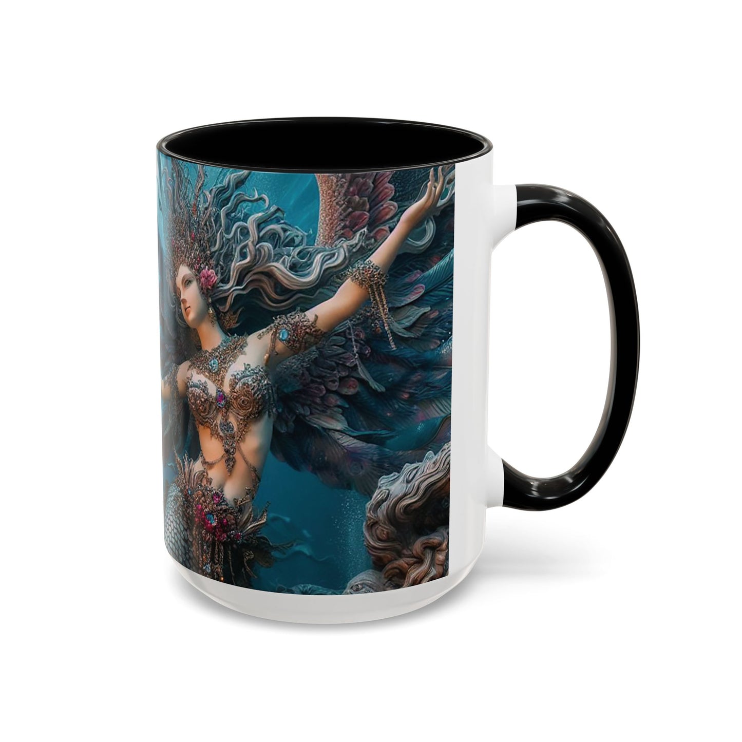 Mystical Mermaid Accent Coffee Mug | Perfect Gift for Fantasy Lovers | Ideal for Birthdays, Holidays, Home Decor, Unique Collectible
