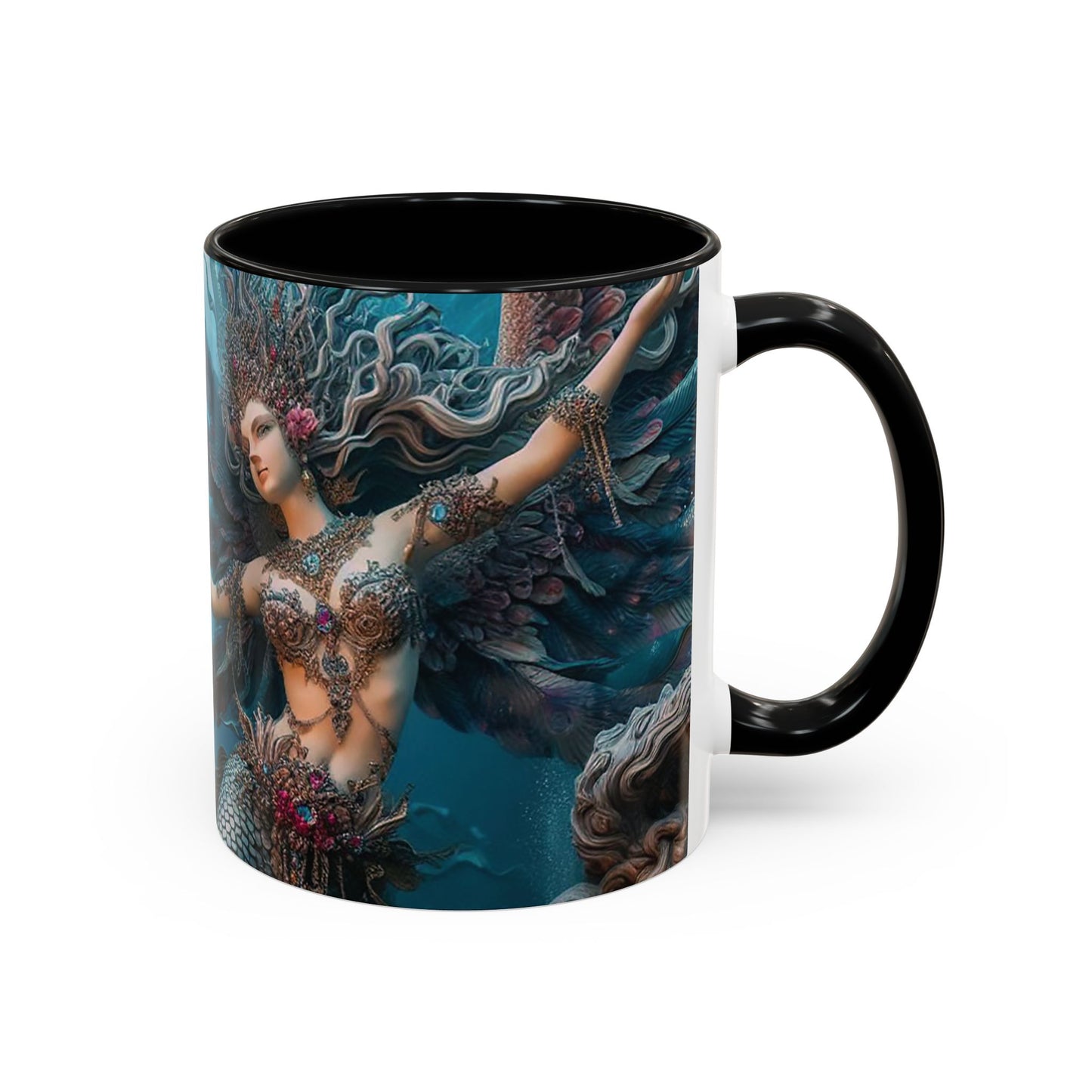 Mystical Mermaid Accent Coffee Mug | Perfect Gift for Fantasy Lovers | Ideal for Birthdays, Holidays, Home Decor, Unique Collectible