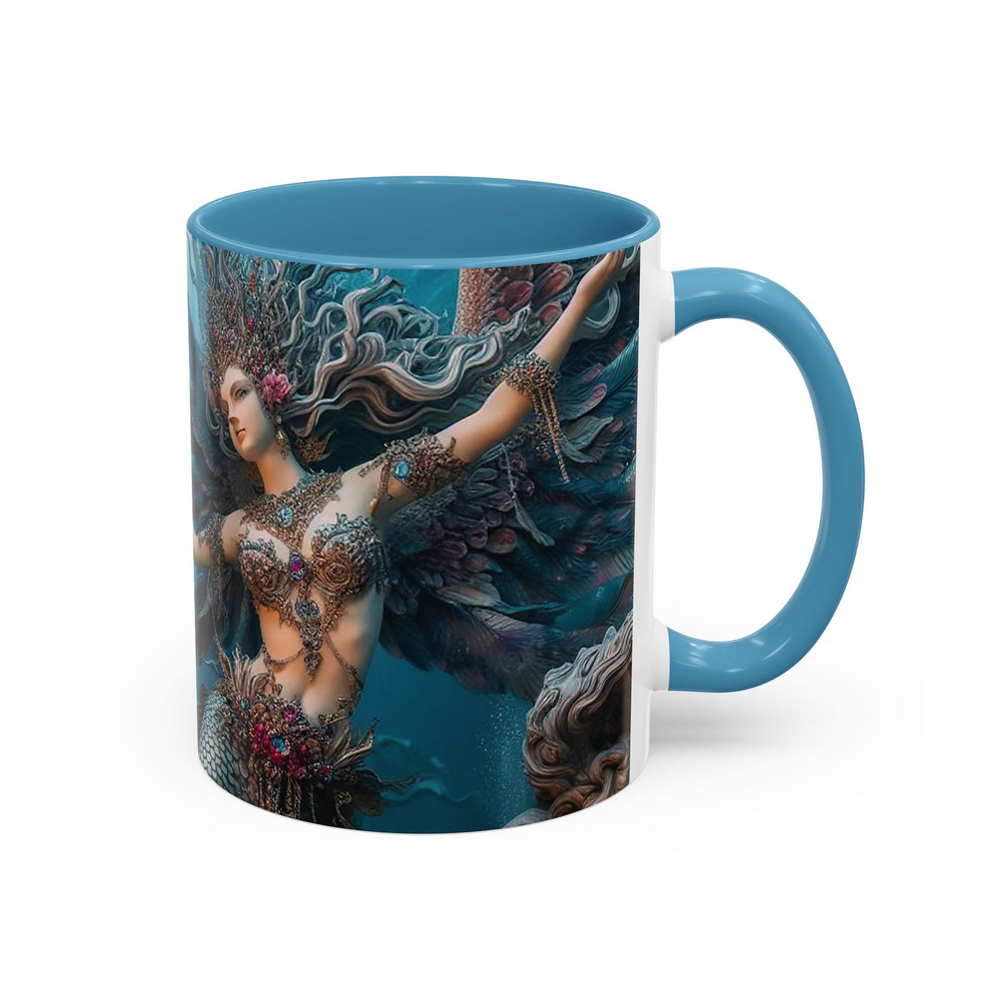Mystical Mermaid Accent Coffee Mug | Perfect Gift for Fantasy Lovers | Ideal for Birthdays, Holidays, Home Decor, Unique Collectible