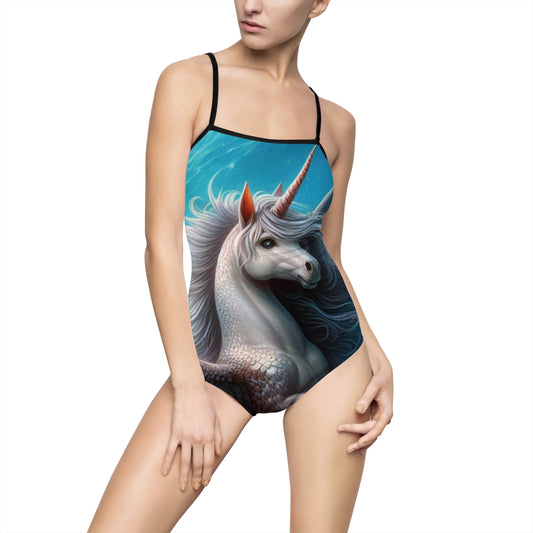 Magical Unicorn Pegasus Mermaid  Seahorse Swimsuit, Fantasy Swimwear