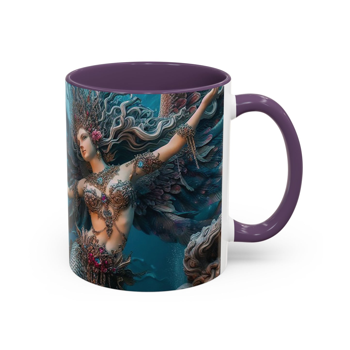 Mystical Mermaid Accent Coffee Mug | Perfect Gift for Fantasy Lovers | Ideal for Birthdays, Holidays, Home Decor, Unique Collectible