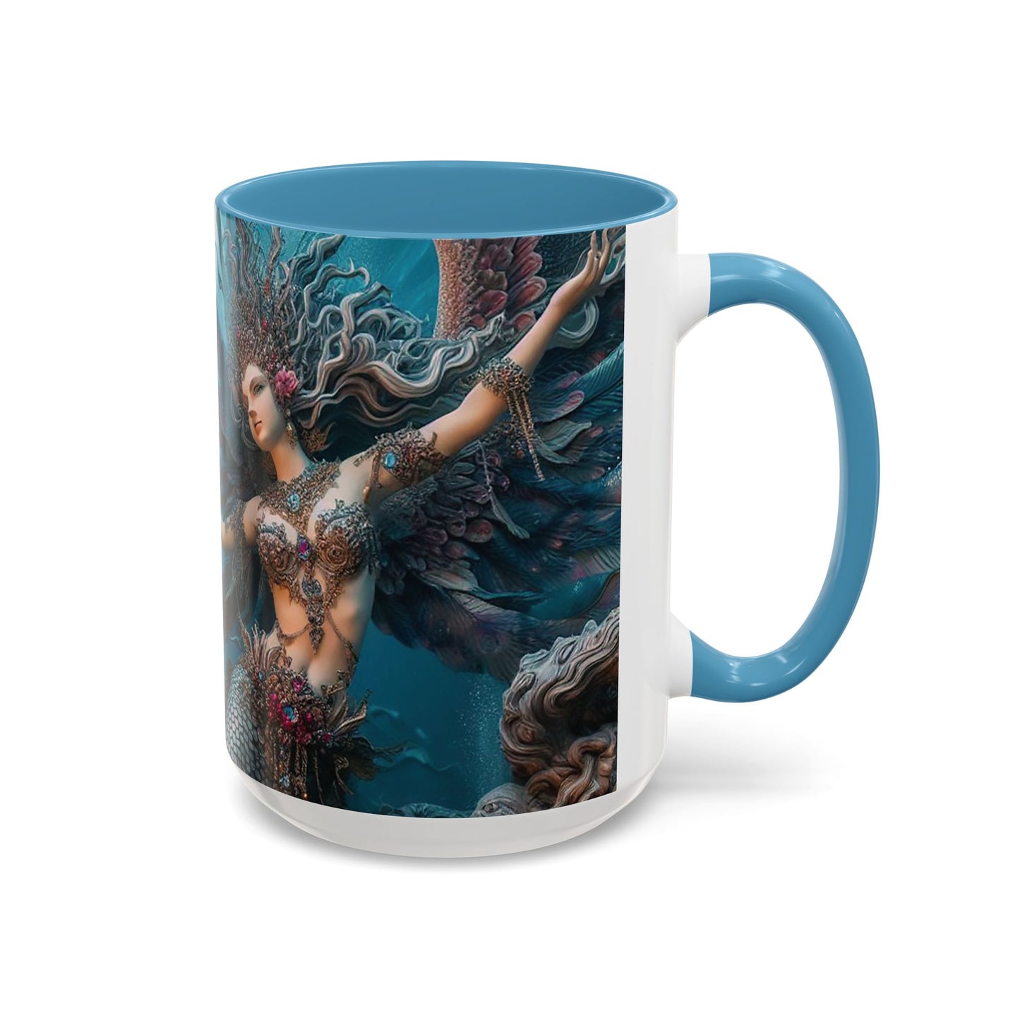 Mystical Mermaid Accent Coffee Mug | Perfect Gift for Fantasy Lovers | Ideal for Birthdays, Holidays, Home Decor, Unique Collectible