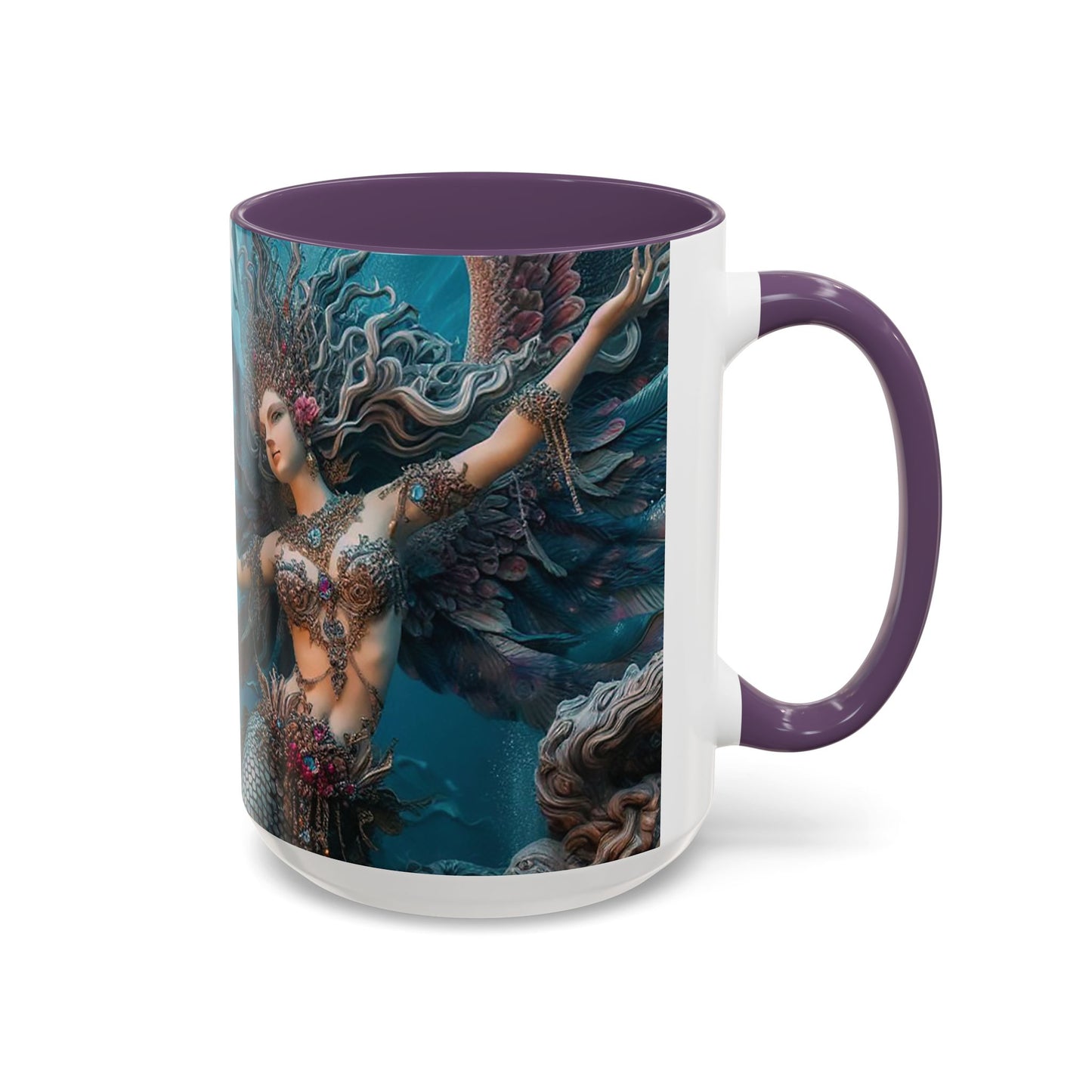 Mystical Mermaid Accent Coffee Mug | Perfect Gift for Fantasy Lovers | Ideal for Birthdays, Holidays, Home Decor, Unique Collectible