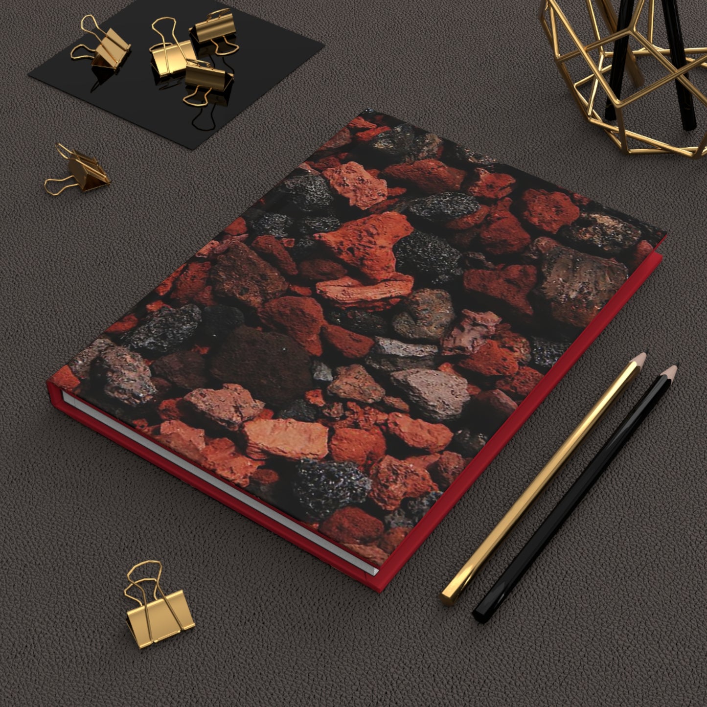 Pele Stone People, Natural Texture Hardcover Journal, Lava Rock, Hawaii