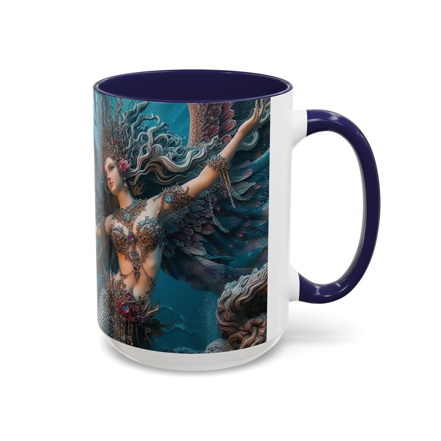 Mystical Mermaid Accent Coffee Mug | Perfect Gift for Fantasy Lovers | Ideal for Birthdays, Holidays, Home Decor, Unique Collectible