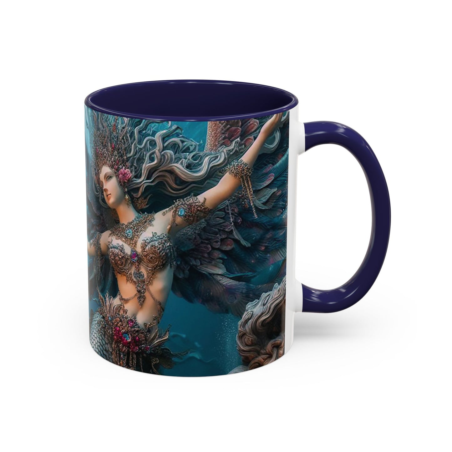 Mystical Mermaid Accent Coffee Mug | Perfect Gift for Fantasy Lovers | Ideal for Birthdays, Holidays, Home Decor, Unique Collectible
